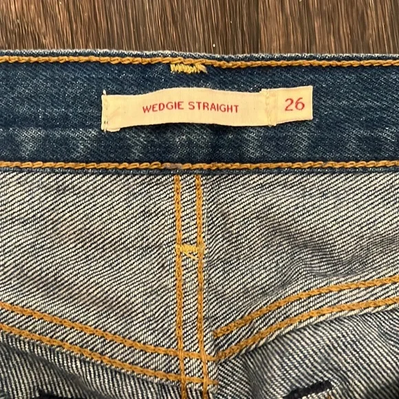 Levi’s Wedgie Straight Jeans Button Fly Pants Size 26 Women’s - Picture 4 of 8